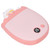Hand Warmer Double Side Heating Two Levels Adjustment Mini Portable Cartoon Cute Hand Warmer with Keychain Pink
