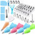 72 Pcs Cake Decorating Supplies Kits Decorating Sets Baking Supplies with Icing Tips/Pastry Bags/Icing Smoother/Piping Nozzles Coupler DIY Baking Pastry Tools