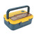 Plastic 3 Compartment Lunch Box 1000ml Microwave Safe Bento Box for Kids Adults Students Office Worker Elegant Blue
