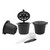 3Pcs Reusable Coffee Filter Plastic Lightweight Coffee Filter Capsule Set with Spoon Brush 15ml