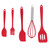 5Pcs/Set Silicone Spatula DIY Kitchen Utensil Baking Tool Cake Decoration for Home BakeryRed