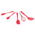 5Pcs/Set Silicone Spatula DIY Kitchen Utensil Baking Tool Cake Decoration for Home BakeryRed