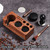TREELF Walnut Espresso Tamping Station for 54mm Espresso Machine Portafilter Stand Base Adjustable Height 3-in-1 Coffee Tamper Station Organizer Distributer and Portafilter Holder for Countertop