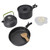 Camping Cookware Portable Nonstick Pot and Pan Set with Kettle Bowls Spoon Spatula for Backpacking Outdoor Picnic Barbecue Cooking