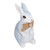 Striped Rabbit Statue Standing Sculpture Resin Blue Rabbit Ornamentfor Garden Lawn Home Decoration