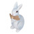 Striped Rabbit Statue Standing Sculpture Resin Blue Rabbit Ornamentfor Garden Lawn Home Decoration