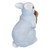Striped Rabbit Statue Standing Sculpture Resin Blue Rabbit Ornamentfor Garden Lawn Home Decoration