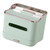 Paper Box Cover Decorative Multifunctional Facial Paper Holder with Tray for Home Table Green