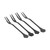 4pcs 2 Prong Fruit Fork Stainless Steel Mini Salad Fruit Dessert Tasting Forks for Home Kitchen PartyRuthenium Black