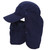 UPF 50+ Sun Hat UV Protection Wide Brim Outdoor Fishing Sunshade Cap for Travel Hiking Boating Gardening(Navy Blue Free Size)