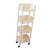 Movable Vertical Shelf PP Essy To Install Save Space Slide Out Utility Cart for Office Bathroom 4 Layers With Wheel