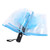 Automatic Umbrella Multipurpose 8 Ribs Fashion Transparent Flower Pattern Folding Travel Umbrella for Daily Stage Performance Blue