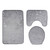 3pcs/set 3D Seashell Printing Dustproof Water Absorbent Bathroom Mat Set (Gray)