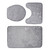 3pcs/set 3D Seashell Printing Dustproof Water Absorbent Bathroom Mat Set (Gray)
