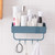 Bathroom Shower Corner Shelf Large Capacity Space Saving Wall Mounted Bathroom Shelf for Home Kitchen Toilet Quadrate Dark Blue