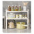Tabletop Kitchen Storage Rack White Plastic Double Layers Telescopic Kitchen Shelf Organizer for Home Stove Basin 8512 2