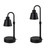 Candle Warmer Lamp Dimmable Timer Adjustable Height Retro Decorative Candle Wax Melting Light with 2 Bulbs EU Plug Black