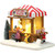 Christmas Village Houses with LED Lights Small House Dining Car Luminous Landscape Snow Resin Ornament Xmas Holiday Decorations Gifts