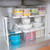 Multi‑Functional 2‑Layer Commodity Shelf Retractable Adjustable Storage Rack Kitchen Tools White
