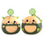 Portable Hanging Neck Fan USB Desktop Mini Cartoon Hands Free Portable Fan for Students Dormitory Green
