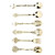6Pcs/Set Innovative Vintage Retro Zinc Alloy Spoons Fork Set Cutlery Kitchen AccessoryGold (Lucky Knot Fork Handle)