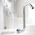 Bathroom Accessory 8inch 201 Stainless Steel High Rise S Curved Shower Extension Arm