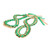 2PCS Graduation Necklace Leis Double Color Braided Ribbon Woven Safety Rope for Party Decoration 120CM Green Gold