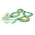 2PCS Graduation Necklace Leis Double Color Braided Ribbon Woven Safety Rope for Party Decoration 120CM Green Gold