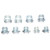 135PCS Zinc Plated Mini Fuel Hose Clamps Line Tube Pipe Clips 8-18mm