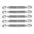 5Pcs Turnbuckle Hook and Hook Wire Rope Tension 304 Stainless Steel Shade Sail HardwareM6