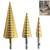 3pcs HSS Step Drill Bit Set 4-32mm 4-20mm 4-12mm Straight Groove Step Drill Bit Titanium Coated Wood Metal Hole Cutter Core Drill Bit Set Metric
