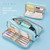 Canvas Pencil Case Large Capacity Pencil Cases Pencil Pouch with 3 Compartments for Kids School Stationary Office Storage Makeup Bag