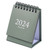 2024 Mini Calendar Double Wire Coil Calendar Desktop Daily Planner for Home and Office Planning 105x75mm Light Green