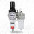 Air OilWater Separator DualUnit Aluminum Alloy Body Iron Cup Protective Cover Pressure Gauge