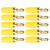 10Pcs Banana Plug 2.5mm Gold Plated Brass Solder Type Male Connector Accessory Set KitYellow