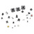 125Pcs Mini Push Button Metal Cover Automatic Reset Push Button Switch for TV Cameras Fax Machines