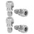 4Pcs Stainless Steel Compression Fitting Straight DoubleFerrule Tube Adapter for Pipe(Ф6-Ф12 )
