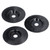 3PCS Set Wood Grinding Wheel Black Color 100mm Diameter 16mm Inner Diameter Flat Oblique Arc Wood Carving Disc