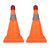 2 Set 30cm Traffic Cones Foldable Reflective Strips Road Safety Cones with Lights for RVs Cars Parking Lots Orange