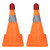 2 Set 30cm Traffic Cones Foldable Reflective Strips Road Safety Cones with Lights for RVs Cars Parking Lots Orange