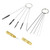 KKmoon Airbrush Cleaning Pot Glass Air Brush Holder Clean Paint Jar Bottle Spray Gun Wash Clean Tools Needle Nozzle Brush Set
