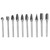 10 Pieces Tungsten Carbide Single Cut Rotary Burr SET 1/8"