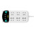 Power Strip Multifunctional USB Port ABS Flame Retardant Socket Strip for Home Office