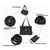 Portable Roll Up Bag with Buckle Oxford Cloth Hanging Tool Storage Bag for Hardware Automobile Parts Black