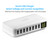 8 Ports Smart USB Charger 40W 8A Multi Port USB Hub with LCD Display Fast Charging Wall Charger Power Adapter with 4ft Long Power Cord