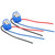 2Pcs H4 Ceramic Female Socket Headlight Elbow Wire Harness Connector with Cable 1mm 1224V