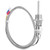 K Type Temperature Sensor RTD Stainless Steel Thermocouple Temperature Probe 1/2 NPT Detachable 3-Pin Connector with 2m / 6.6ft Cable