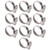 10Pcs Hose Pipe Clips Clamp 304 Stainless Steel Fastener German Style with Hole 14‑27mm