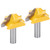 2Pcs Stile Router Bit 45° 1/2 Shank Hardened Steel Double Tooth Woodworking Cutter Tool