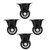 4pcs Heavy Duty Caster Wheel 40mm Diameter Caster Accessory for Carts Case Toolbox Black